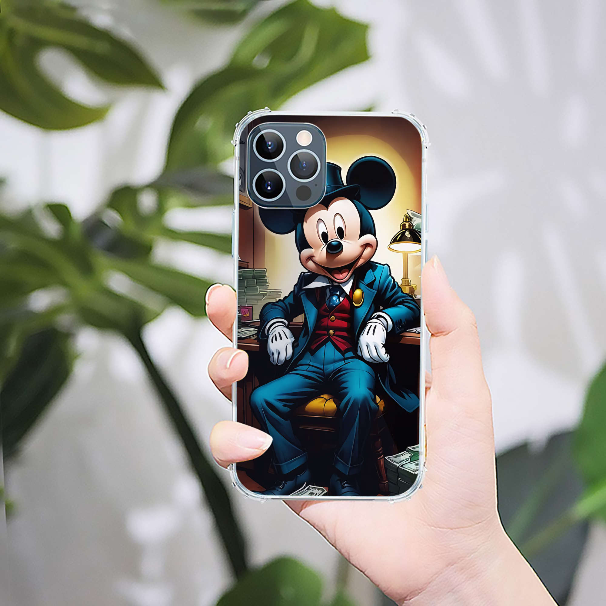 （画像用） ミッキーマウス Mickey Mouse 【iPhone 12シリーズ対応】透明スマホケース（クリアソフトケース）
